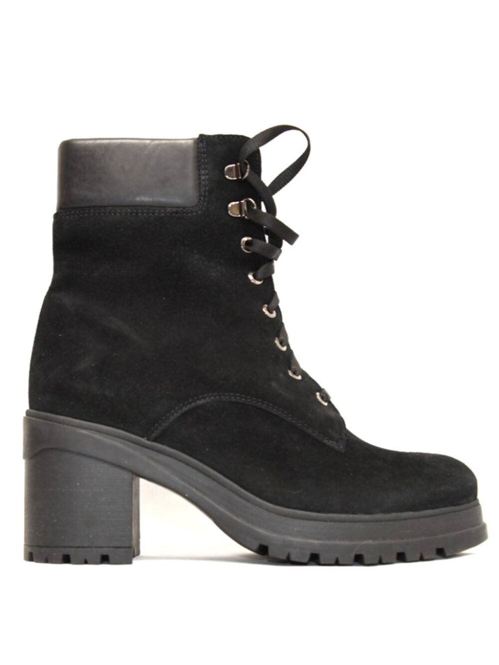 New! La Canadienne Size 10 Prunella Suede Waterproof Lace-up Black Ankle DD542